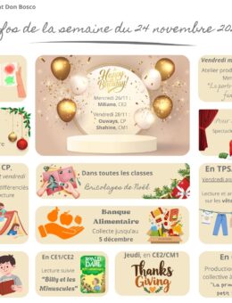 Infos de la semaine du 24 novembre 2025