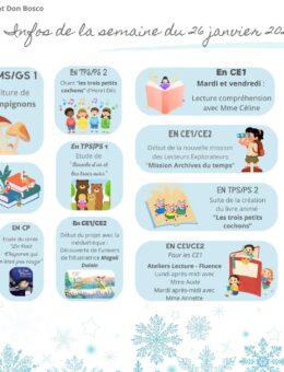 Infos de la semaine du 26 janvier 2026