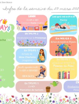 Infos de la semaine du 23 mars 2026